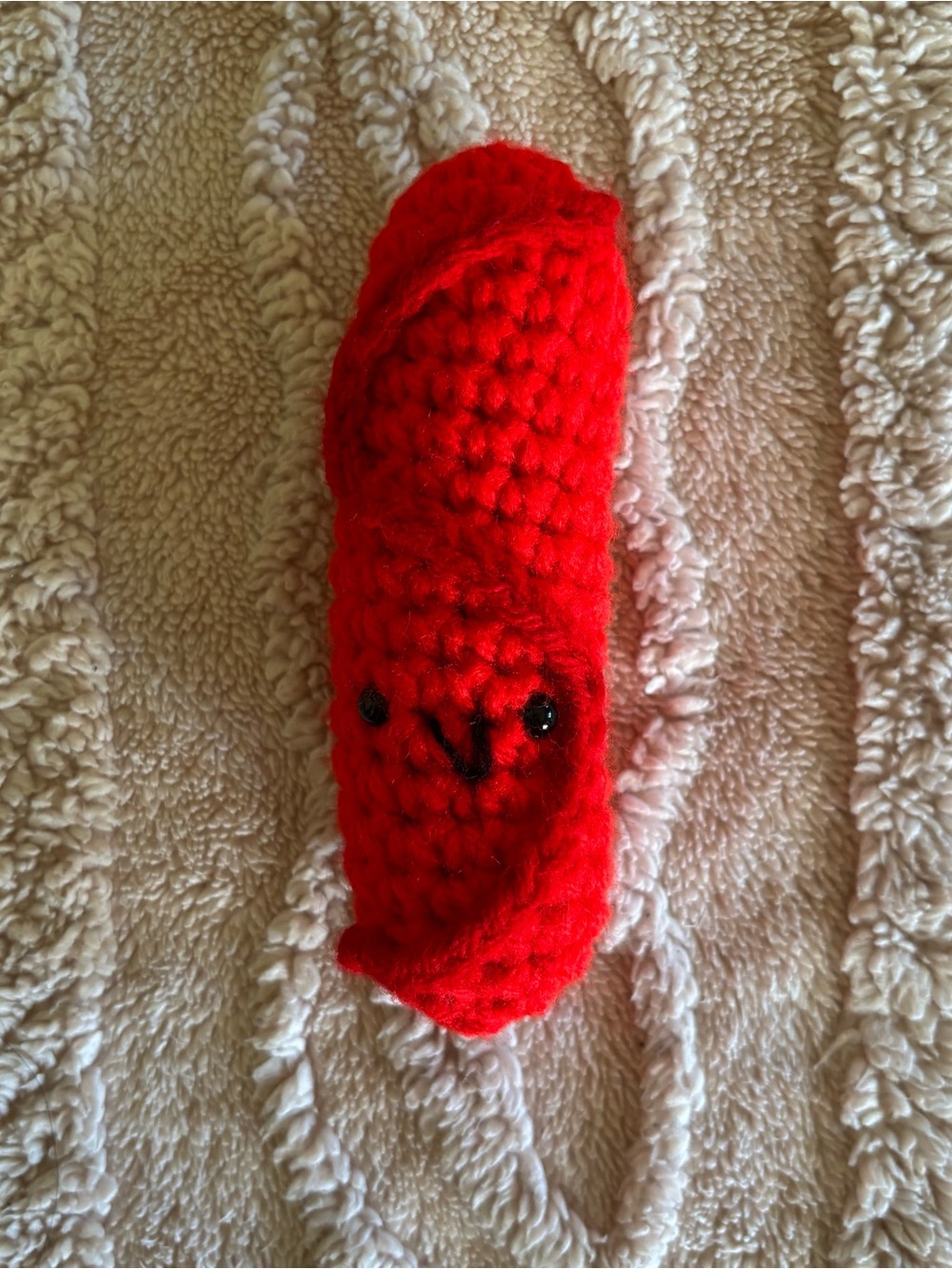 Handmade Red Crochet Hot Dog